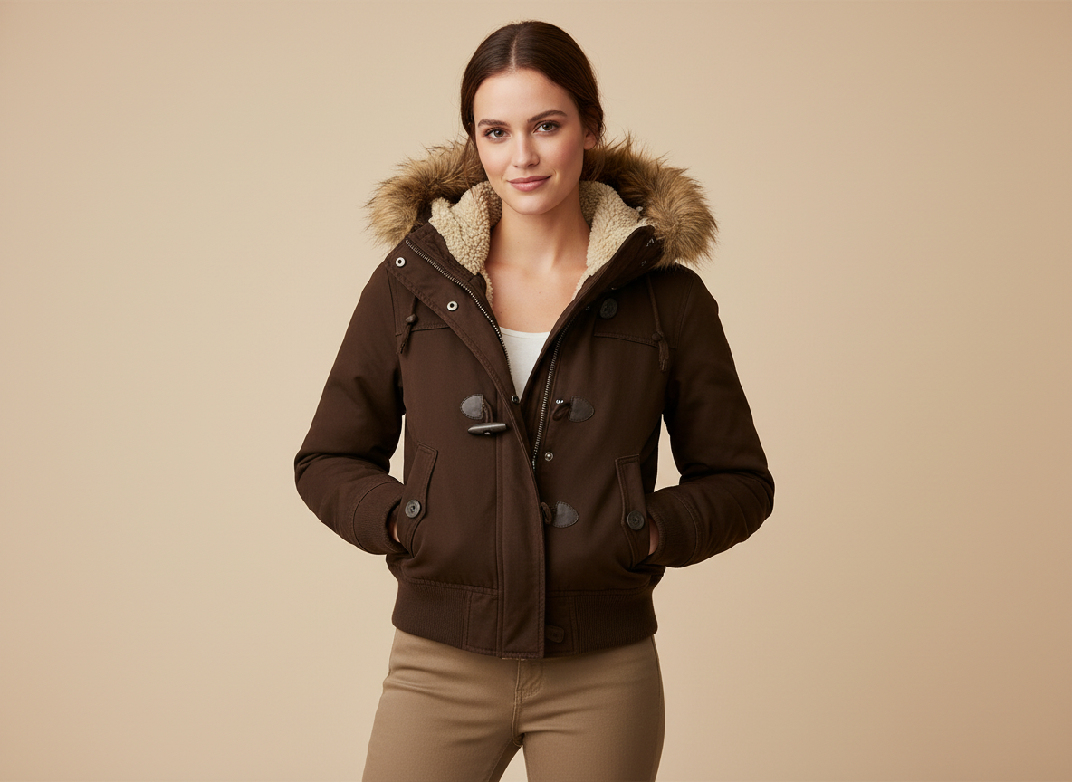 Winterparka mit Sherpa-Futter